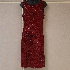 Jessica Howard cranberry sequin dress size 14